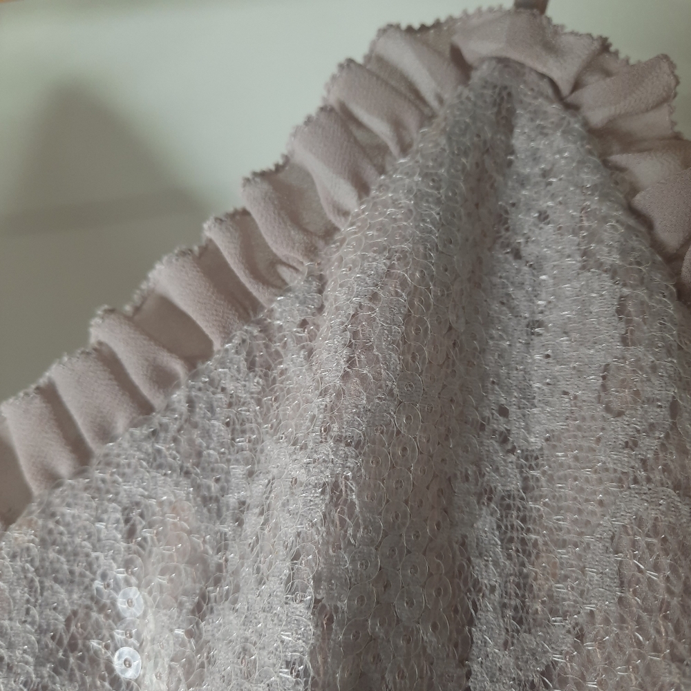 NBD Ruffle Maxi Dress Revolve Dusty Lilac Sequin Gown Party Event Coquette Small - Picture 10 of 13